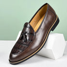 Men's Leather Tassel Loafers, Croc-Embossed Dress Shoes