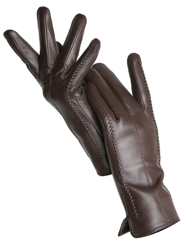 Women's Leather Gloves Warm Fleece Lined Winter Accessory