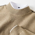Women's Waffle-Knit Sweater with Ribbed Trim