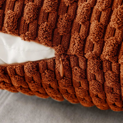 Ribfluwelen Sierkussen – Boho Gestreept, Zacht Design voor Bank of Bed