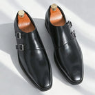 Men's Leather Loafers – Semi-Gloss Monk Style Shoes