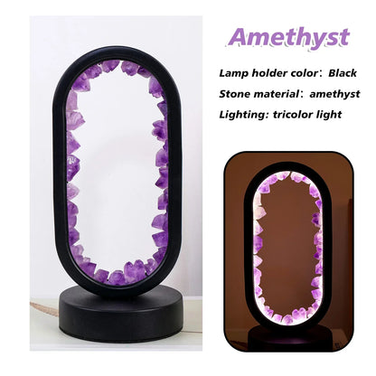 Amethist Lamp – Natuurlijke Paarse Kristallen voor Rustgevende Verlichting in Slaapkamer of Meditatiehoek
