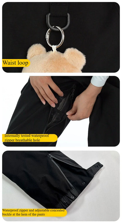 Dames Waterdichte en Winddichte Snowpants – Thermisch, Zwart, Ideaal voor Skiën en Snowboarden in de Winter