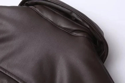 Maja Jas Dames | Oversized Vegan Leren Jas met Warme Voering