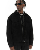 Men's Field Jacket in Vegan Suede with Functional Pockets