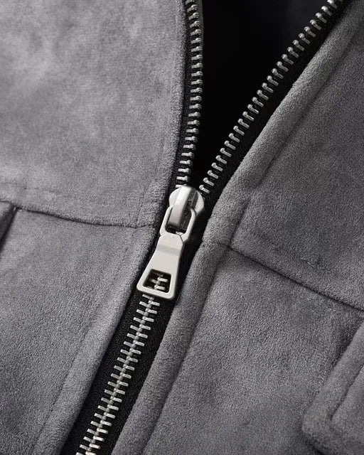 Men's Field Jacket in Vegan Suede with Functional Pockets