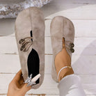 Women's Suede Loafers Soft Padded Insole Elastic Button Strap