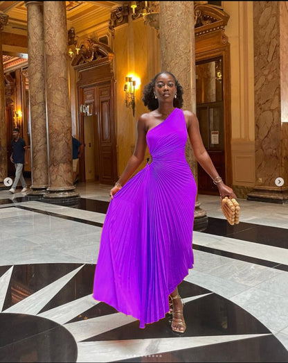 Floretta | Dames Maxi-Jurk, Elegante Plooiende Design voor Lente en Zomer