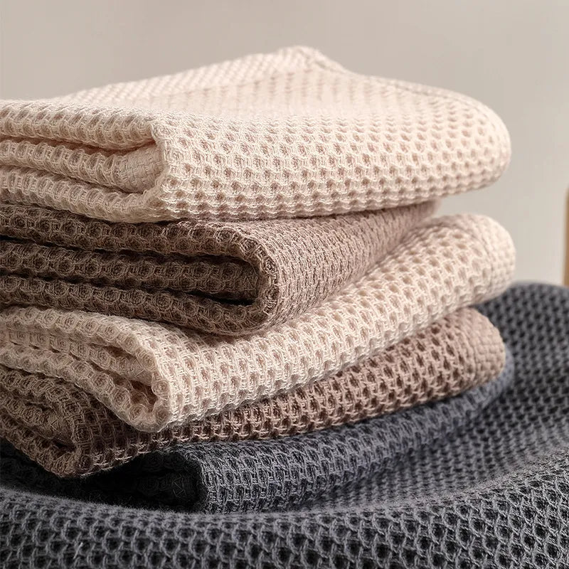 Cotton Tea Towels Set of 6, Honeycomb Weave, Absorbent Quick-Dry