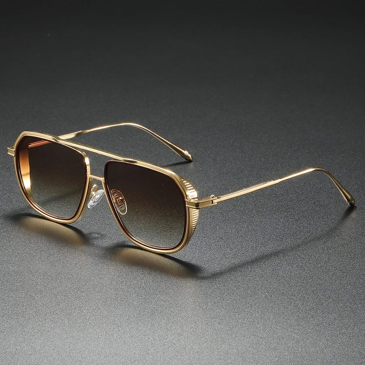 Aviator Sunglasses Polished Metal Frame UV Protection