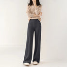 Women's Merino Wool Pants, High-Waisted Wide-Leg Knit