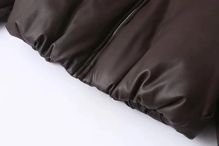 Maja Jas Dames | Oversized Vegan Leren Jas met Warme Voering