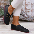 Women's Suede Loafers Soft Padded Insole Elastic Button Strap