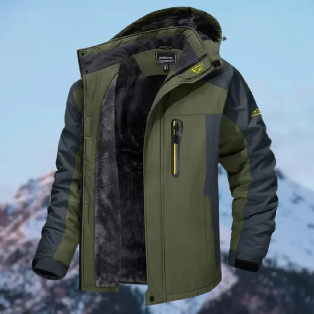 Men's Insulated Winter Jacket - Water-Resistant Fleece-Lined Coat