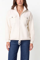 Women's Zip-Up Knit Jacket with Utility Pockets