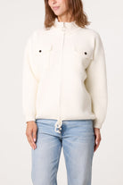 Women's Zip-Up Knit Jacket with Utility Pockets
