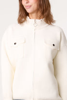 Women's Zip-Up Knit Jacket with Utility Pockets