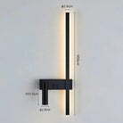 SVEA Swivel LED Wall Light black finish with slim vertical bar and reading arm mounted on bedroom wall.