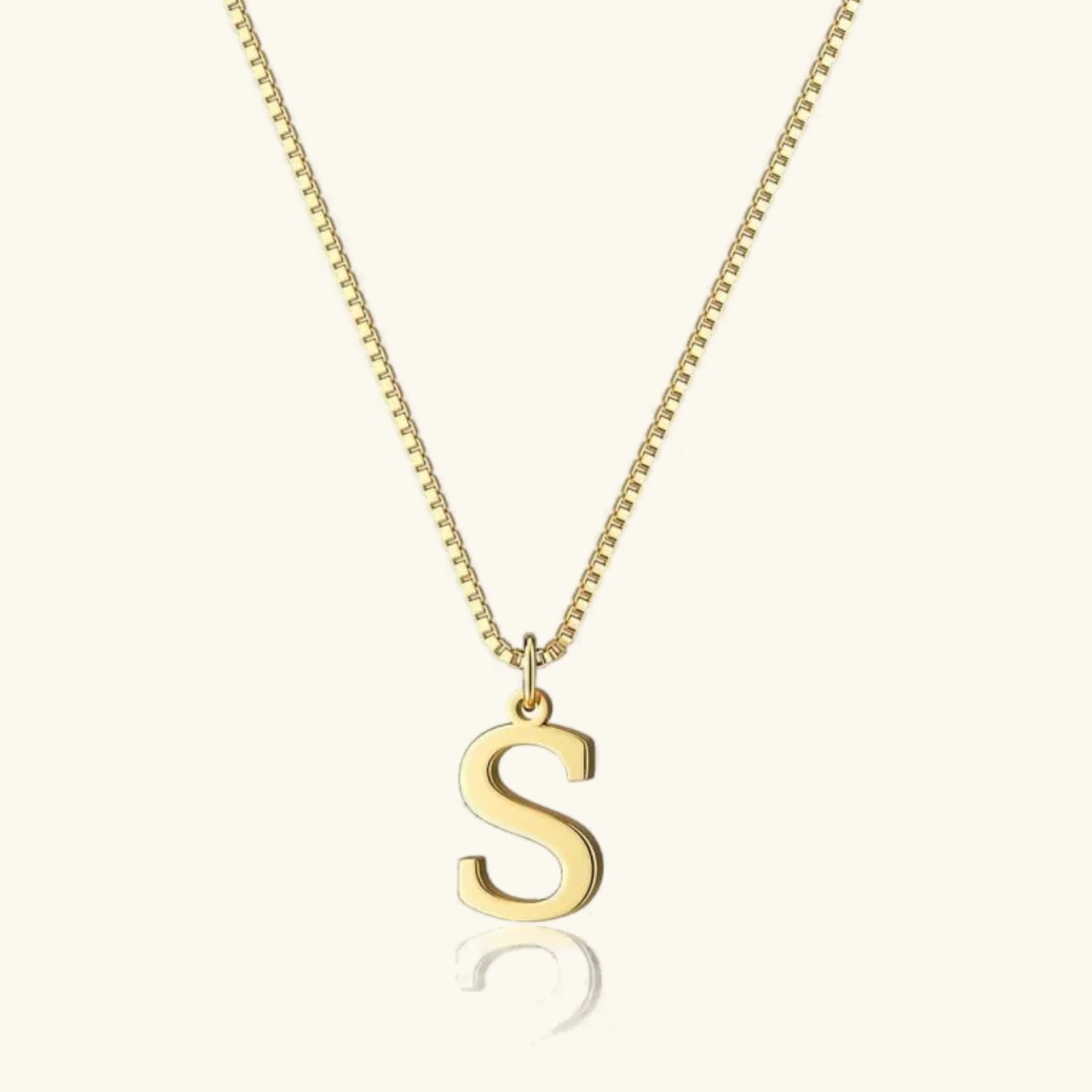Women's Initial Pendant Necklace - Gold-Tone Letter Charm