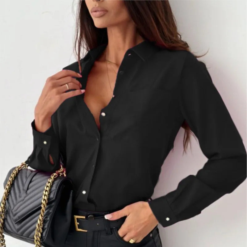Lila | Dames Blouse met V-hals en Oversized Pasvorm