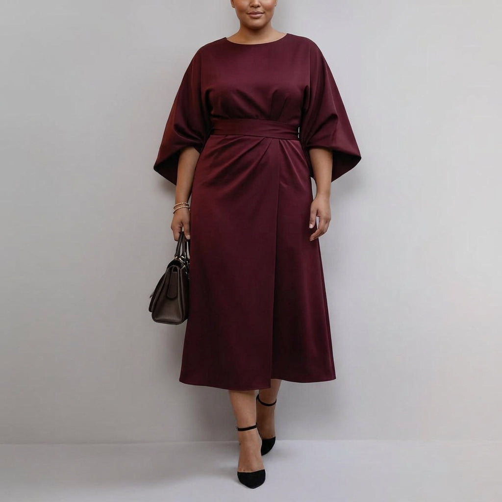 Women's Maxi Dress with Batwing Sleeves