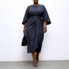 Women's Maxi Dress with Batwing Sleeves