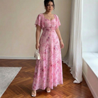 Women's Slim Fit Summer Dress with Ruffle Sleeves