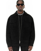 Men's Field Jacket in Vegan Suede with Functional Pockets