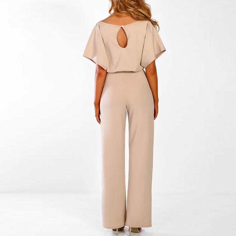 Willa | Jumpsuit Dames – Elegante Korte Mouwen Jumpsuit met Ceintuur voor Comfort en Stijl