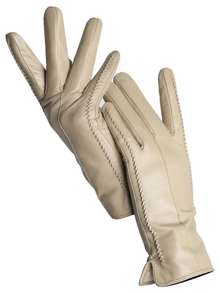 Women's Leather Gloves Warm Fleece Lined Winter Accessory