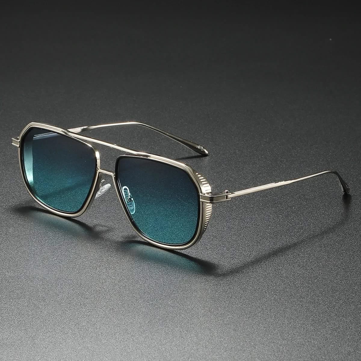 Aviator Sunglasses Polished Metal Frame UV Protection