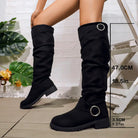 Knee High Boots for Women with Buckle Detail, Slouchy Fit