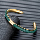 Men's Leather Cuff Bracelet - Stainless Steel and Braided Leather