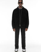 Men's Field Jacket in Vegan Suede with Functional Pockets