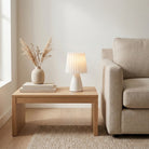 scandinavian ceramic pleated table lamp