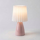 scandinavian ceramic pleated table lamp in pink