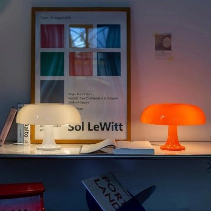Mushroom Table Lamp - Scandinavian Dome Shade, Plastic