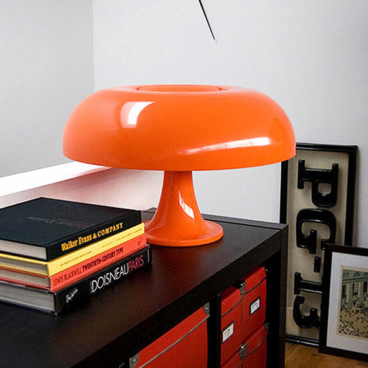 Mushroom Table Lamp - Scandinavian Dome Shade, Plastic