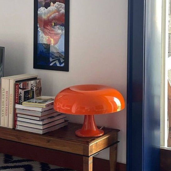 Mushroom Table Lamp - Scandinavian Dome Shade, Plastic