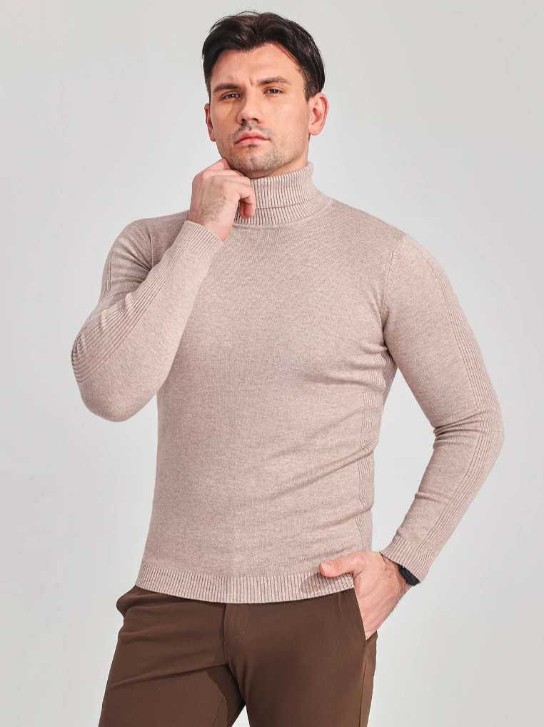 Men's Turtleneck Sweater – Fine Knit Pullover