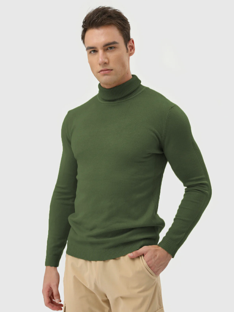 Men's Turtleneck Sweater – Fine Knit Pullover