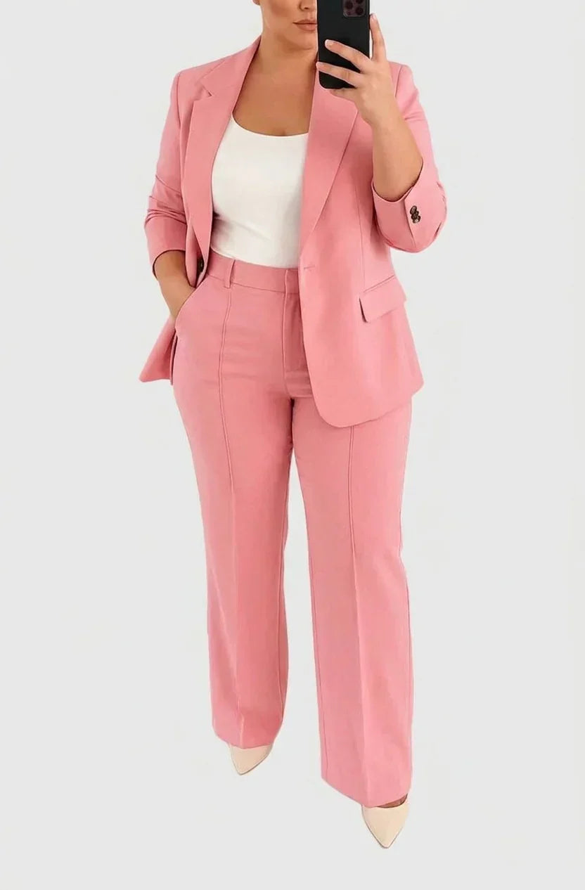 Women's Suits - Coordinated Jacket and Trousers Two Piece Set