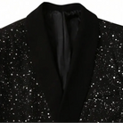 Men's Sequin Blazer with Satin Shawl Collar