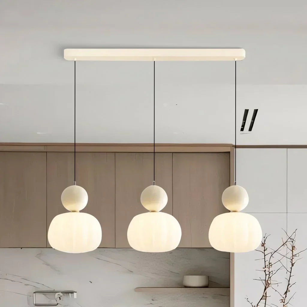 Hanglamp | Moderne metalen hanglamp met 3 lichtpunten in crème en andere kleuren
