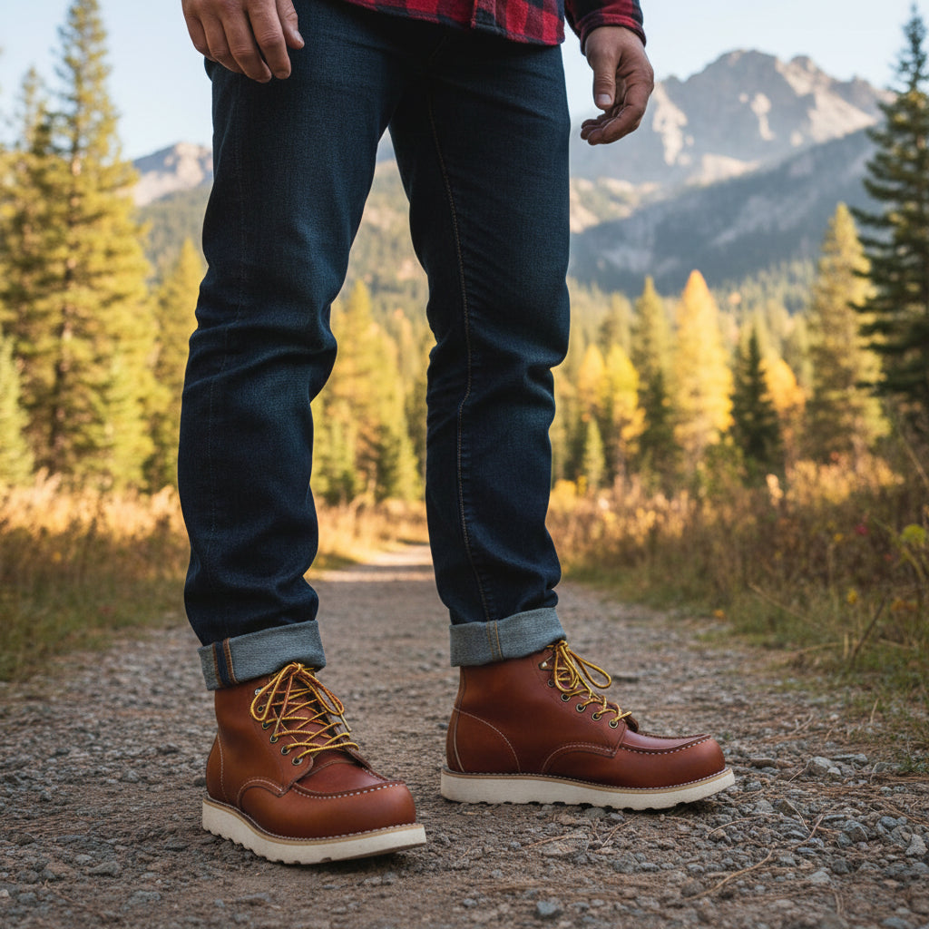 Men's 6-Inch Moc-Toe Work Boots - Leather Ankle Boots