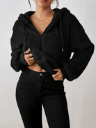 Women's Hooded Plush Cardigan with Zip Front