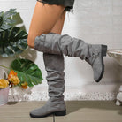 Knee High Boots for Women with Buckle Detail, Slouchy Fit