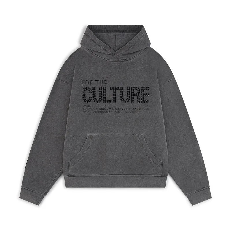Dante Hoodie Uniseks | "For The Culture" Hoodie met Rhinestone Details