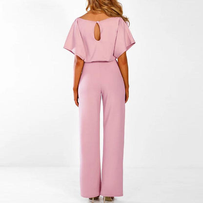Willa | Jumpsuit Dames – Elegante Korte Mouwen Jumpsuit met Ceintuur voor Comfort en Stijl