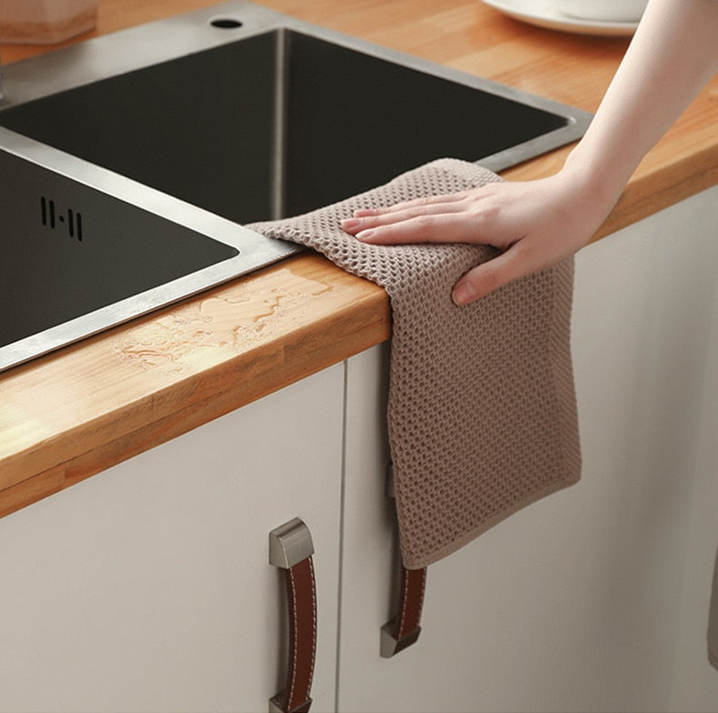 Cotton Tea Towels Set of 6, Honeycomb Weave, Absorbent Quick-Dry